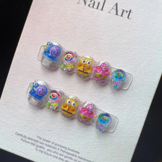 NO.158 Press on nails #cute # playful style.