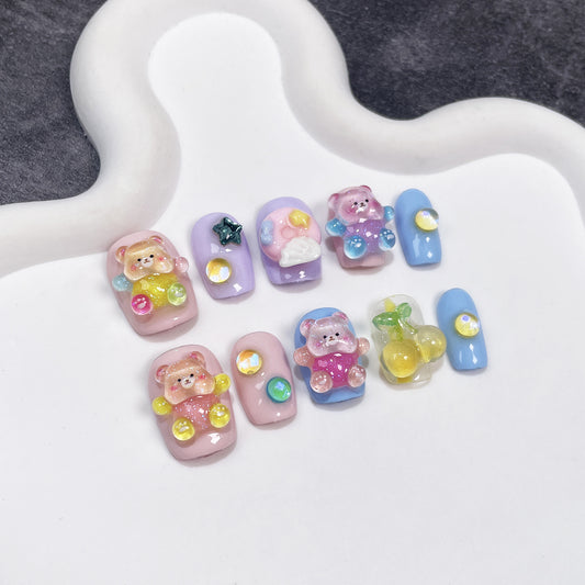 NO.160 Press on nails #cute # playful style