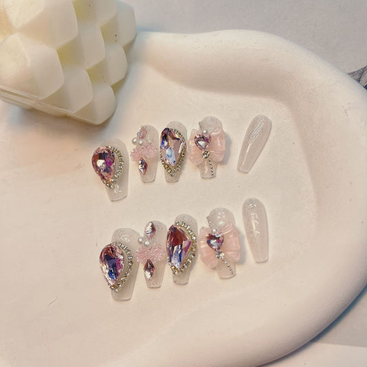 NO.40  Press on nails#Ice Permeability Aurora#butterfly