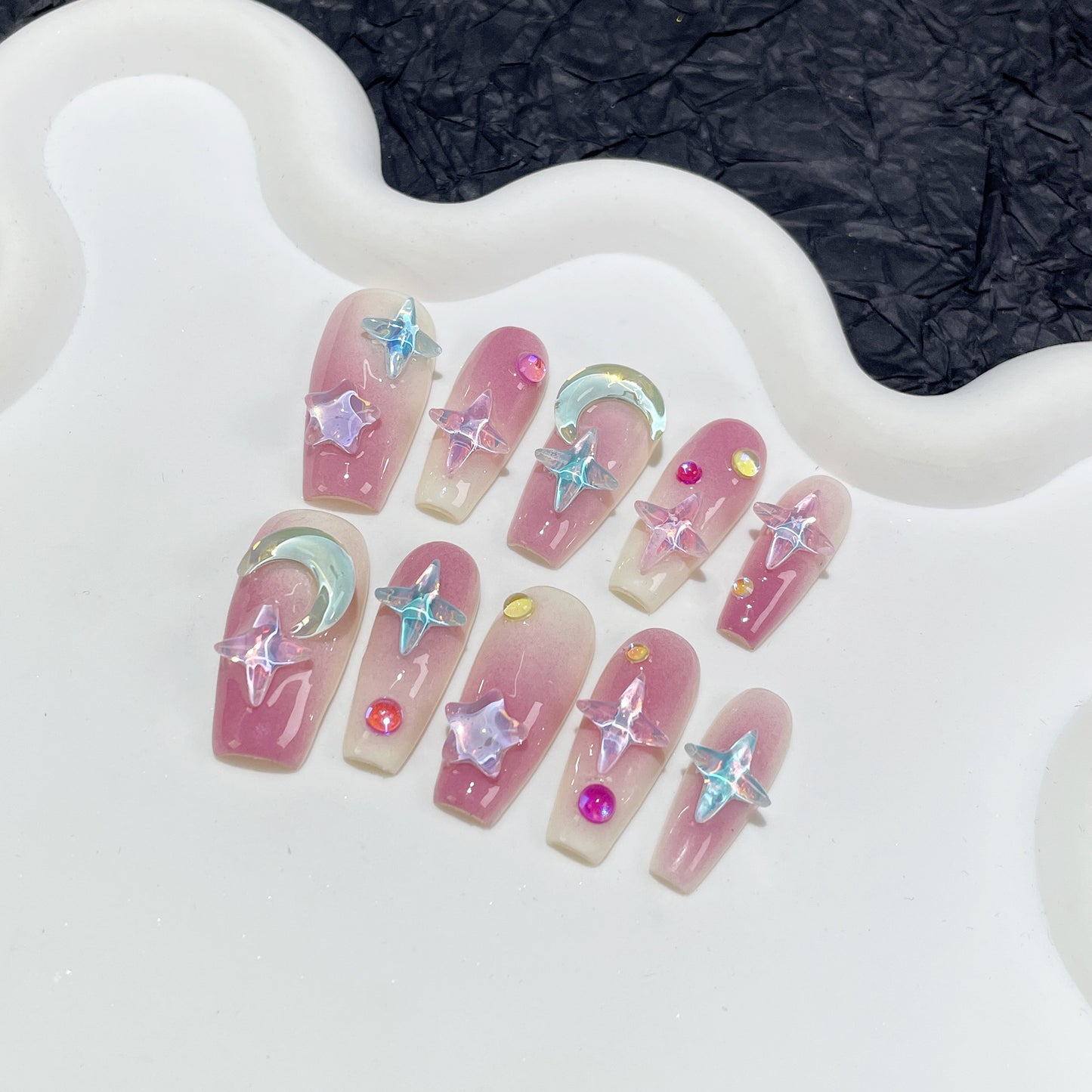 NO.47  Press on nails# cute and playful style#Star